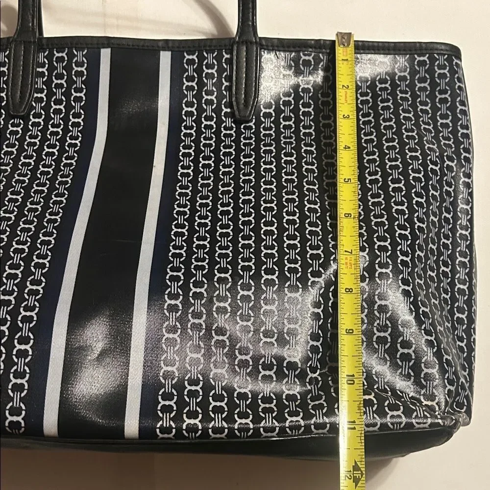 Tory Burch Black and White Geometric Tote